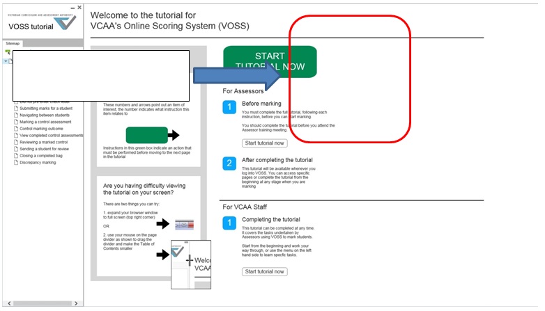 Figure 10: VOSS tutorial home page